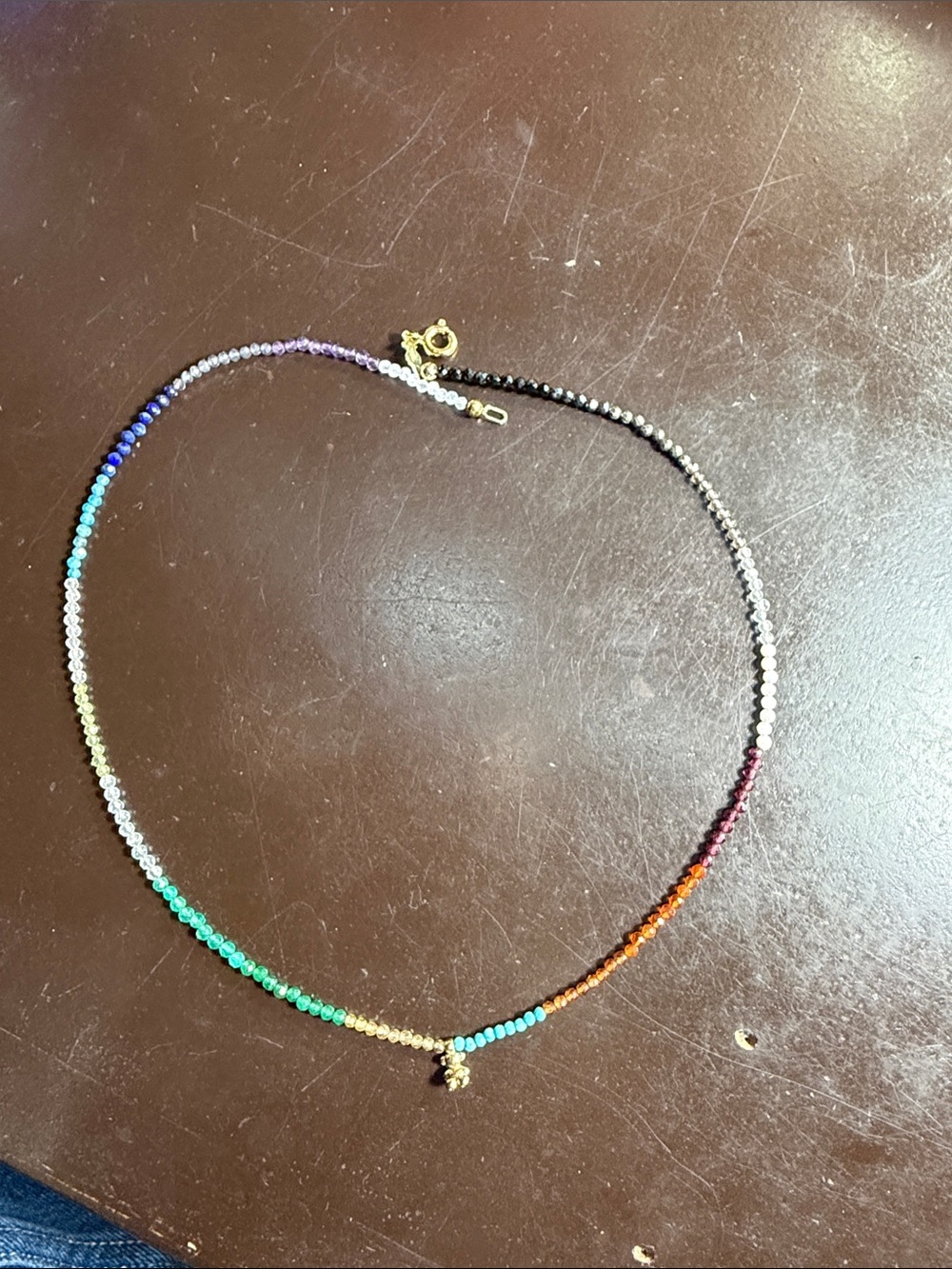 Tous Bold Gold Bear Multicolor Beaded Necklace - Rainbow Colors